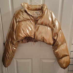 Good as Gold Cropped Puffer Ladies Jacket (Like New)
